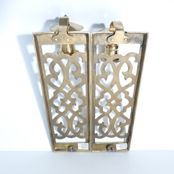 Vintage Ornate Solid Brass Candlestick Holders/2 - Picture 2 of 4